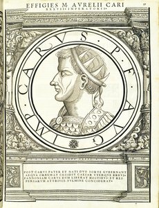 Carus, illustration from Imperatorum Romanorum Omnium Orientalium et Occidentalium Verissimae Imagines ex Antiquis Numismatis